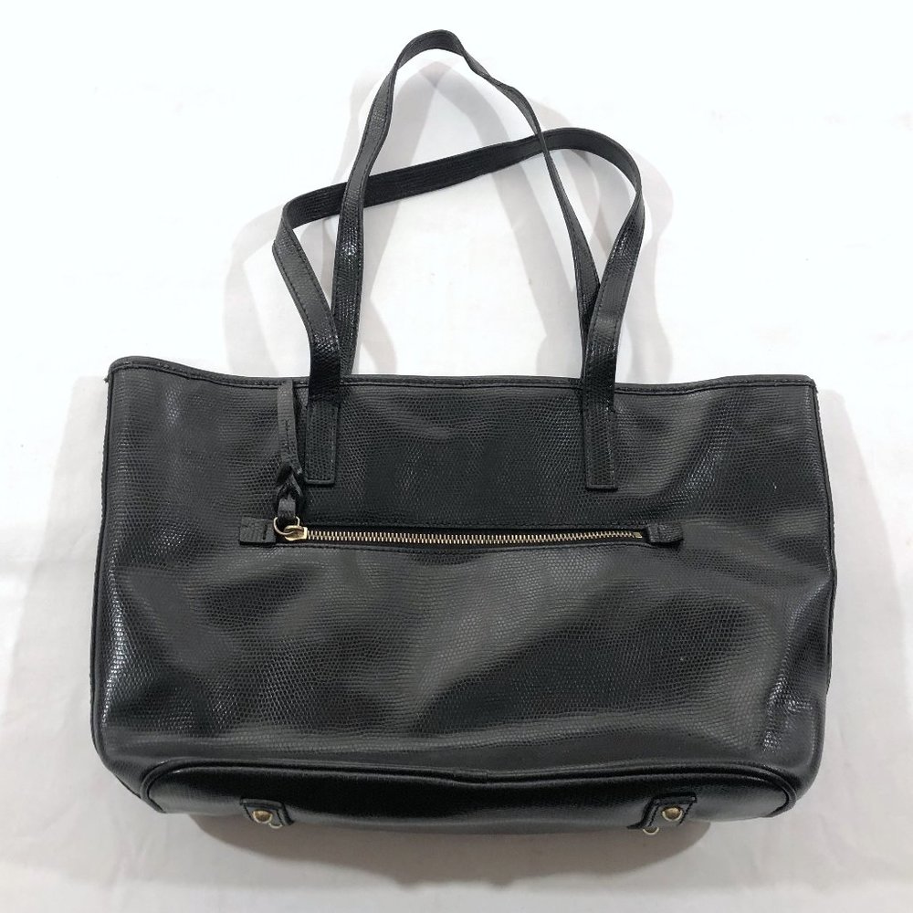 Dooney & Bourke Black Embossed Leather Tote Bag